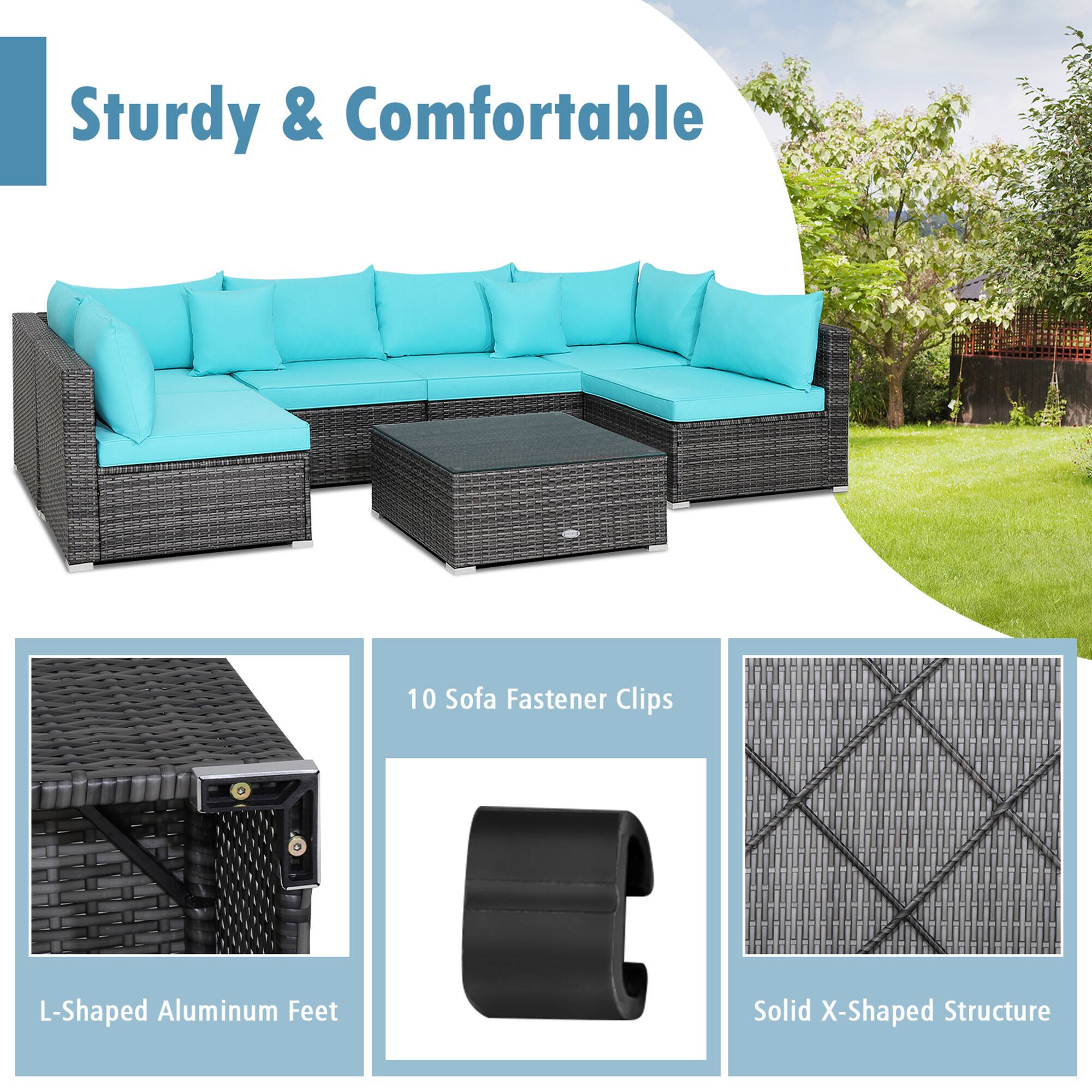 Sturdy & Comfortable

- L-Shaped Aluminum Feet
- 10 Sofa Fastener Clips
- Solid X-Shaped Structure