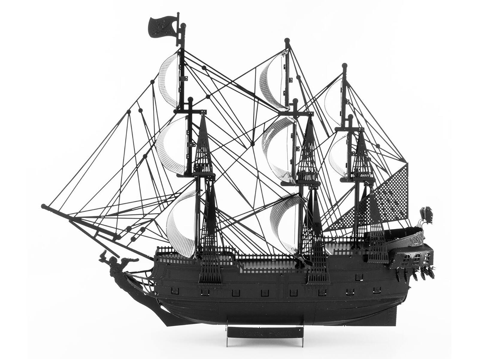 Left. Metal Earth - Model Kit Black Pearl Ship Black Version (Moderate Difficulty) Steel Model by Metal Earth - Black.