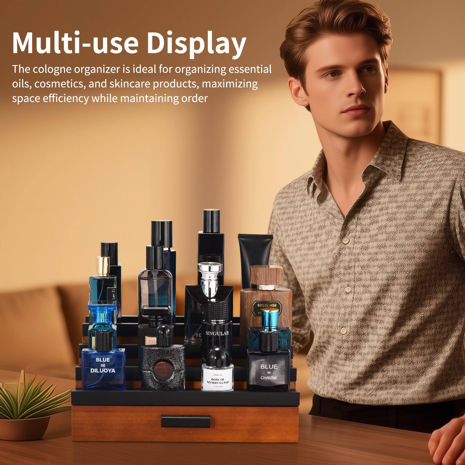 Multi-use Display

The cologne organizer is ideal for organizing essential oils, cosmetics, and skincare products, maximizing space efficiency while maintaining order.

4: MALT M - CO BE SINGULAR BLUE - DILUOYA A | - . - NWSLAC - BLUE - Crvia