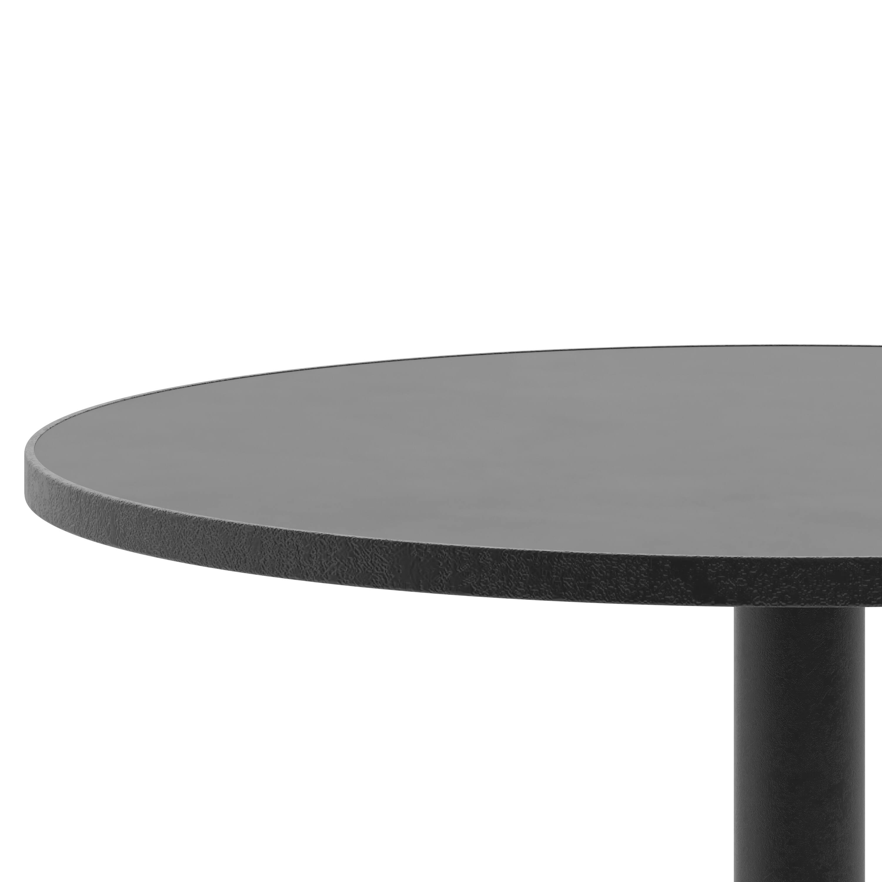 Alt View 10. Emma + Oliver - 27.5'' Round Aluminum Indoor-Outdoor Table with Base - Black.