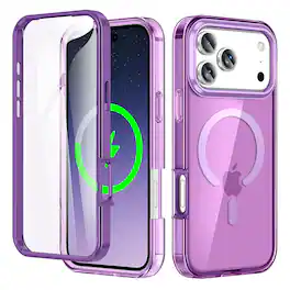 UUCOVER - Magnetic Full Body Case for iPhone 18 Pro Max Shockproof TPU+PC Built-in Screen Protector Compatible with MagSafe Cover - Darkpurple