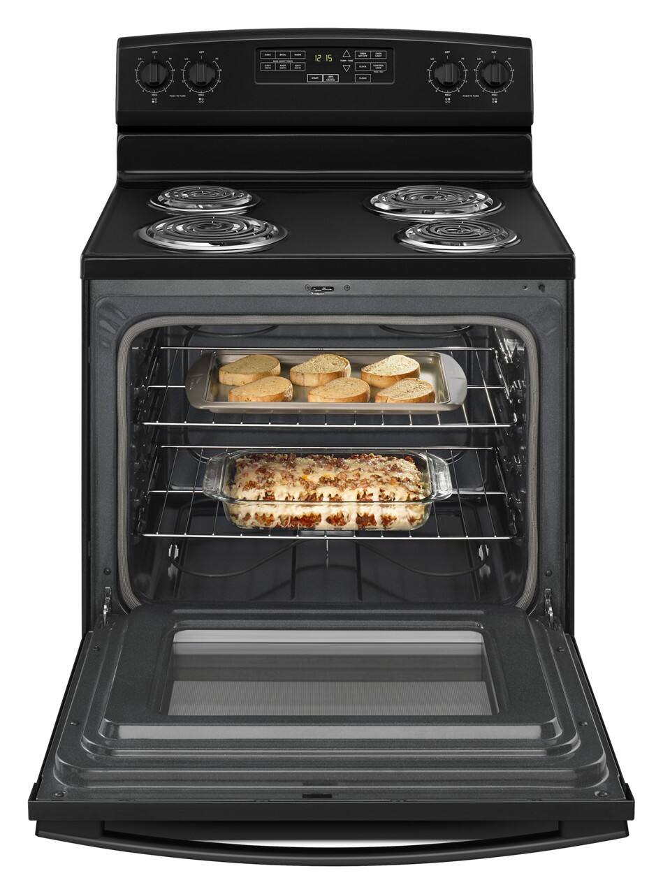 Alt View 1. Amana - 4.8 Cu. Ft. Self-Cleaning Freestanding Electric Range - Black.