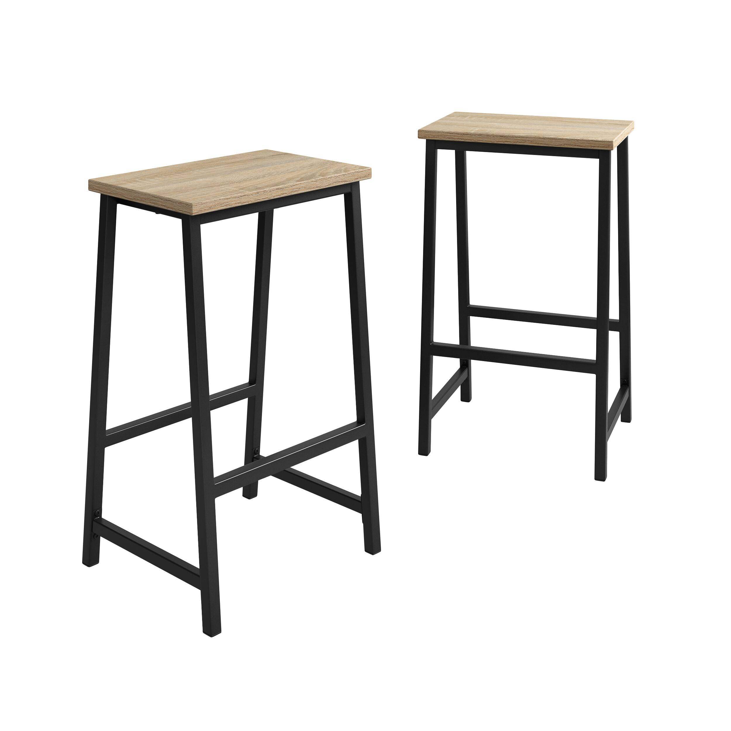 Front. Sauder - North Avenue Counter Stool Set of 2 - Black/Tan.