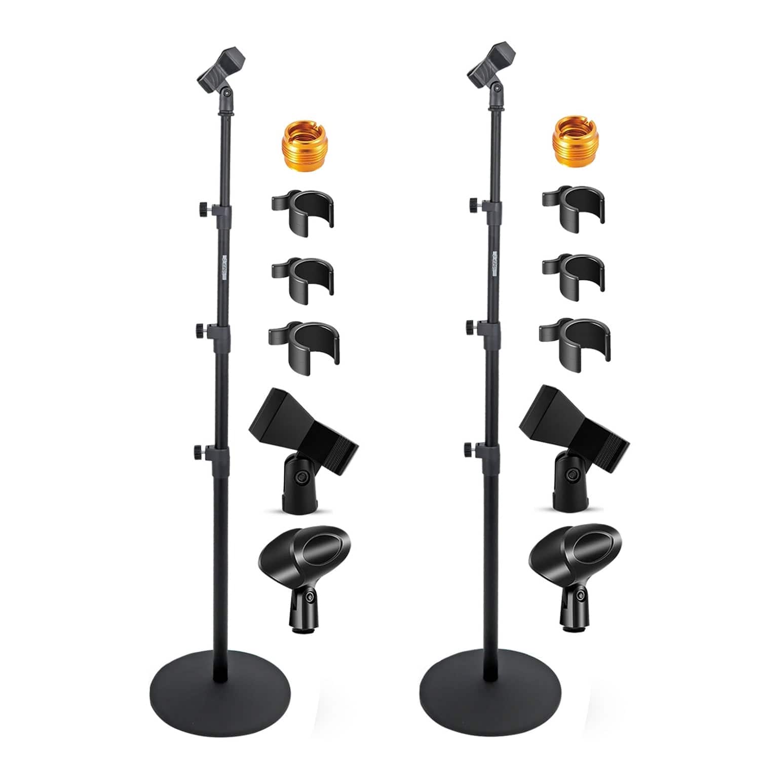 5 CORE - 5Core Mic Stand Pair Floor Adjustable Universal Heavy Duty Microphone Stands Round Base-RBL 3T 2PCS