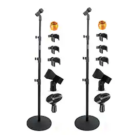5 CORE - 5Core Mic Stand Pair Floor Adjustable Universal Heavy Duty Microphone Stands Round Base-RBL 3T 2PCS