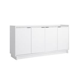 Prepac - Simply Modern 4-Door Console Table Engineered Wood Sideboard - White