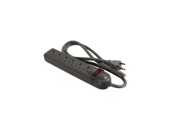 Front. Cables to Go - C2G 6-Outlets Surge Suppressor - Black.