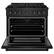 Angle. ZLINE - 36 in. Wide 6 Burner ZLINE Paramount Dual Fuel Black Stainless Convection Oven Range (SDRB-BR-36) - Black Stainless Steel.