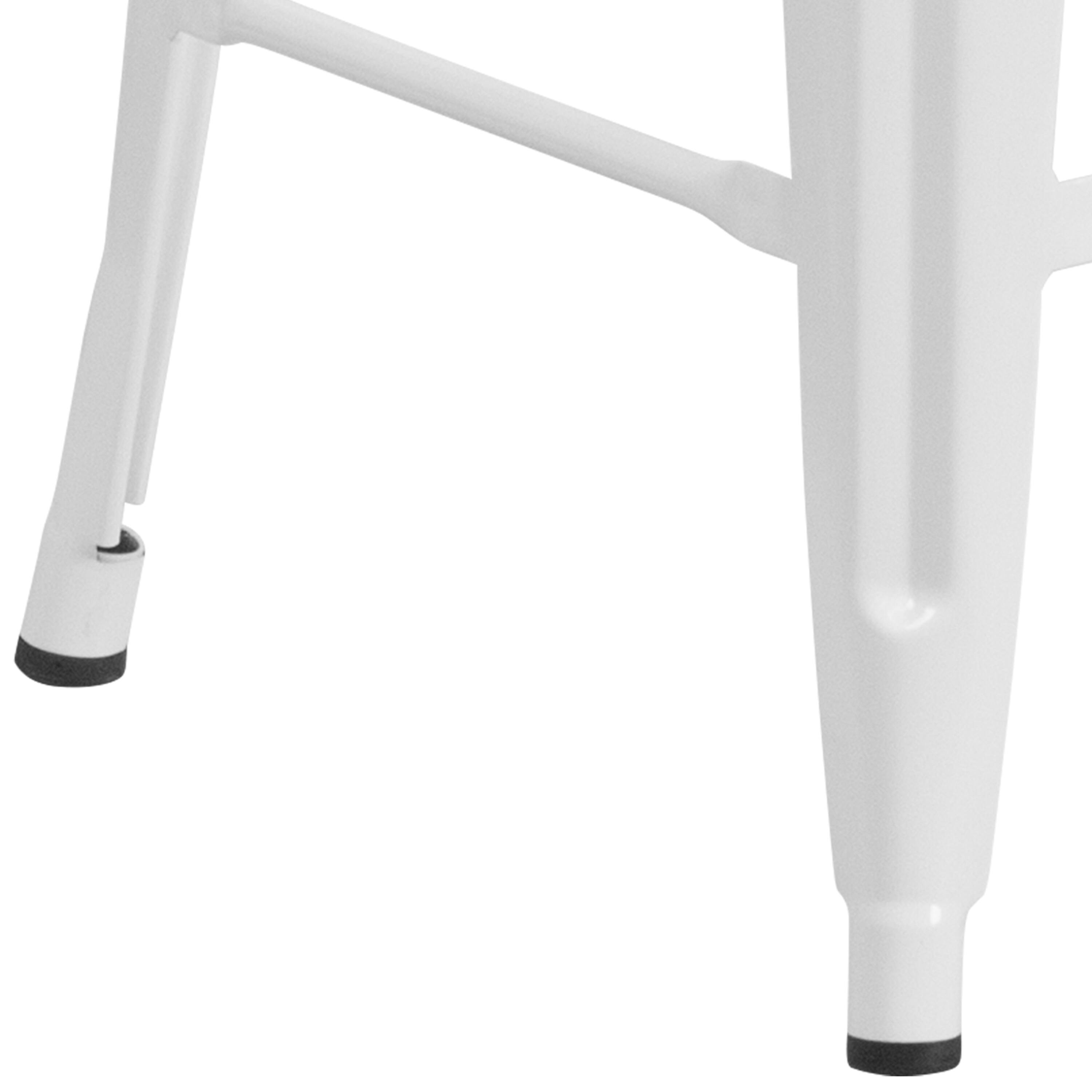 Alt View 5. Emma + Oliver - 24"H Backless Metal Counter Height Stool with Wood Seat - White.