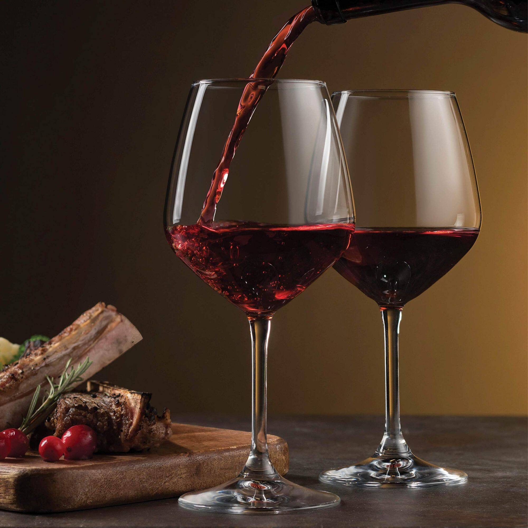 Alt View 2. Bormioli Rocco - Bormioli Rocco Red Wine Glasses Set of 4, 18 Oz Stemware, Lead-Free, Dishwasher Safe - Clear.
