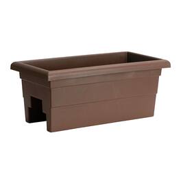 Root & Vessel - 24" Countryside Rail Planter for 3.5" or 5.5" Wide Railings - Brown