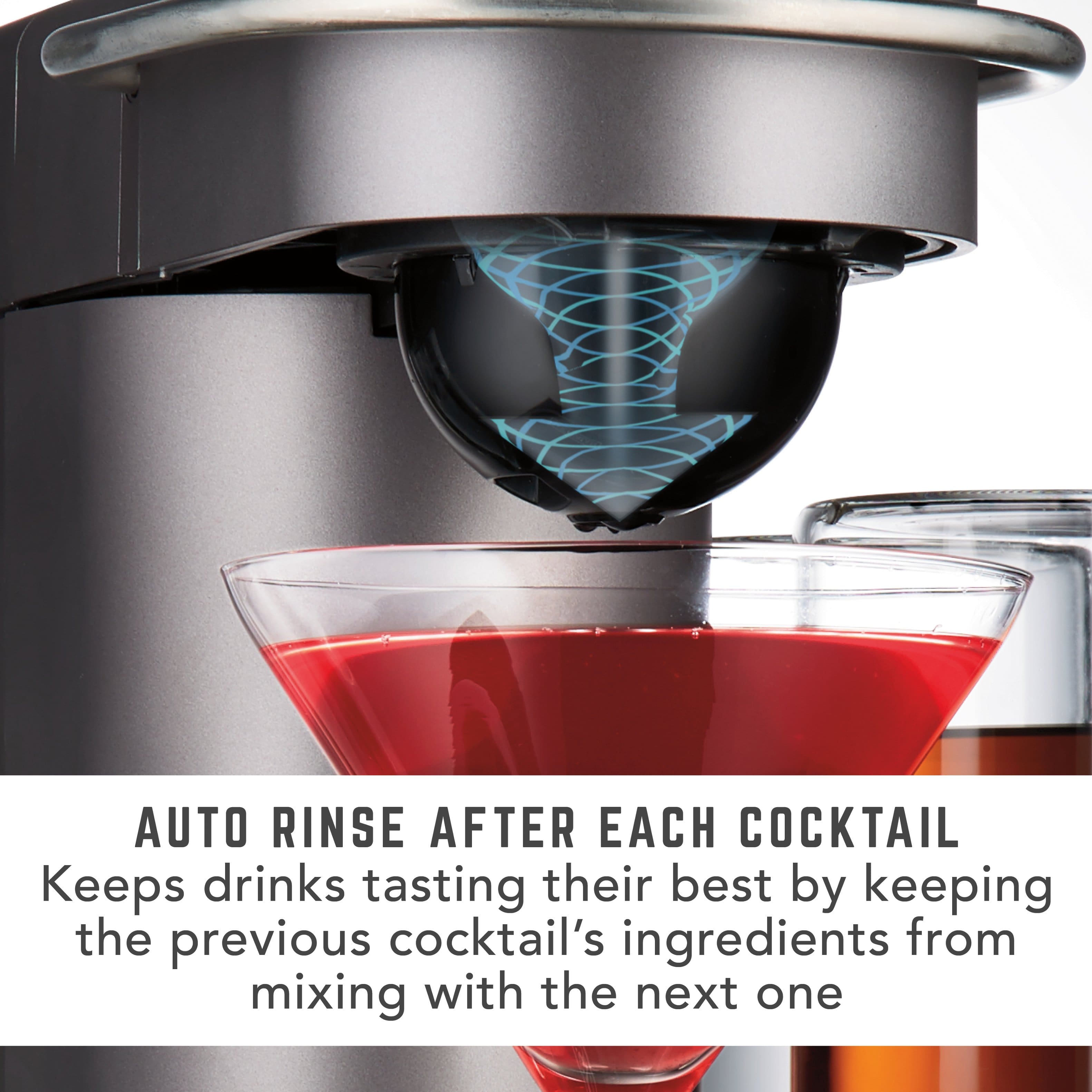 AUTO RINSE AFTER EACH COCKTAIL
Keeps drinks tasting their best by keeping the previous cocktail's ingredients from mixing with the next one