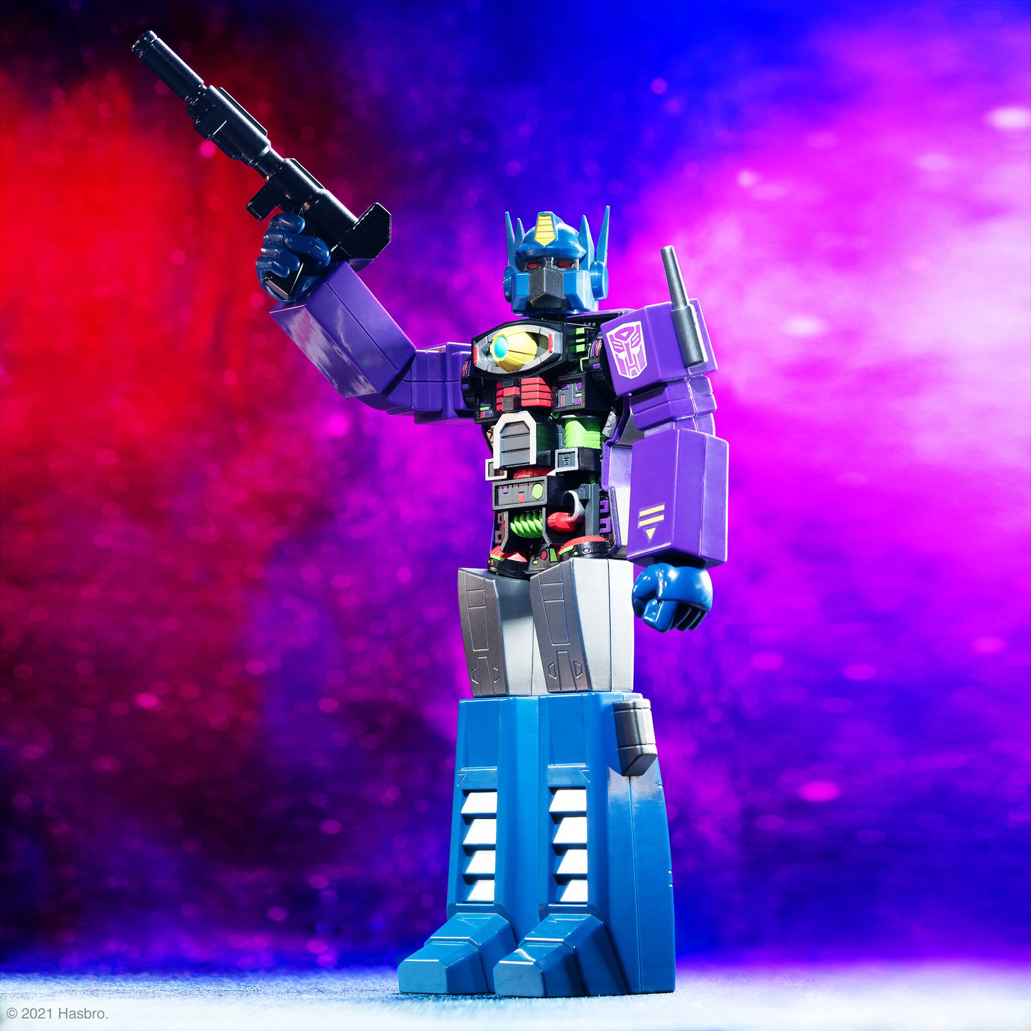 Alt View 12. Super7 - Transformers Shattered Glass 11” Super Cyborg Action Figure - Optimus Prime - Purple.
