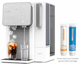 NatureFlow - I4 Pro Countertop Reverse Osmosis Water Filter with Ice Maker, 10-Stage RO & UV, Mineralized Cold Water & Crystal Ice - Silver White