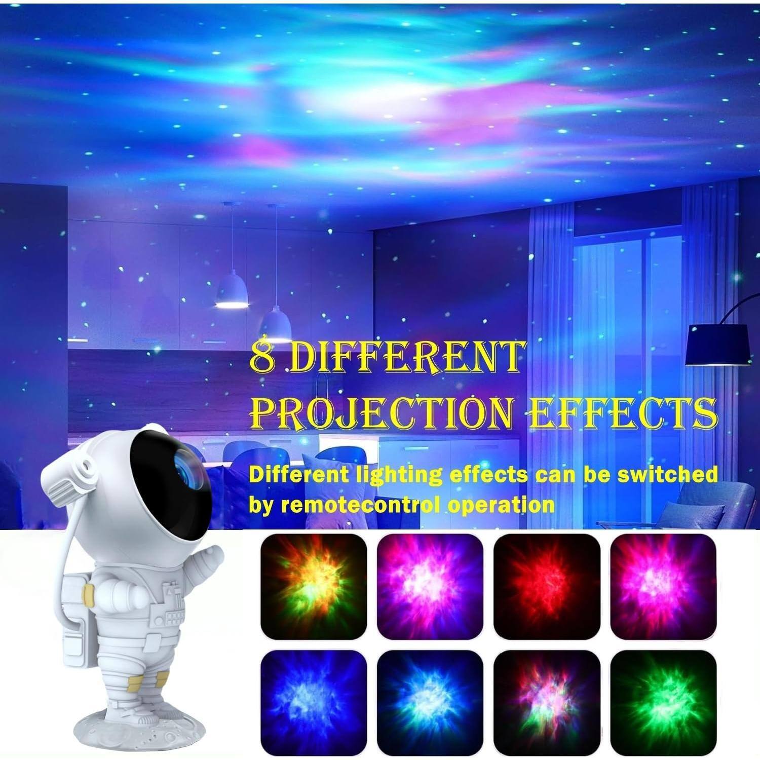 8 DIFFERENT PROJECTION EFFECTS

Different lighting effects can be switched by remote control operation