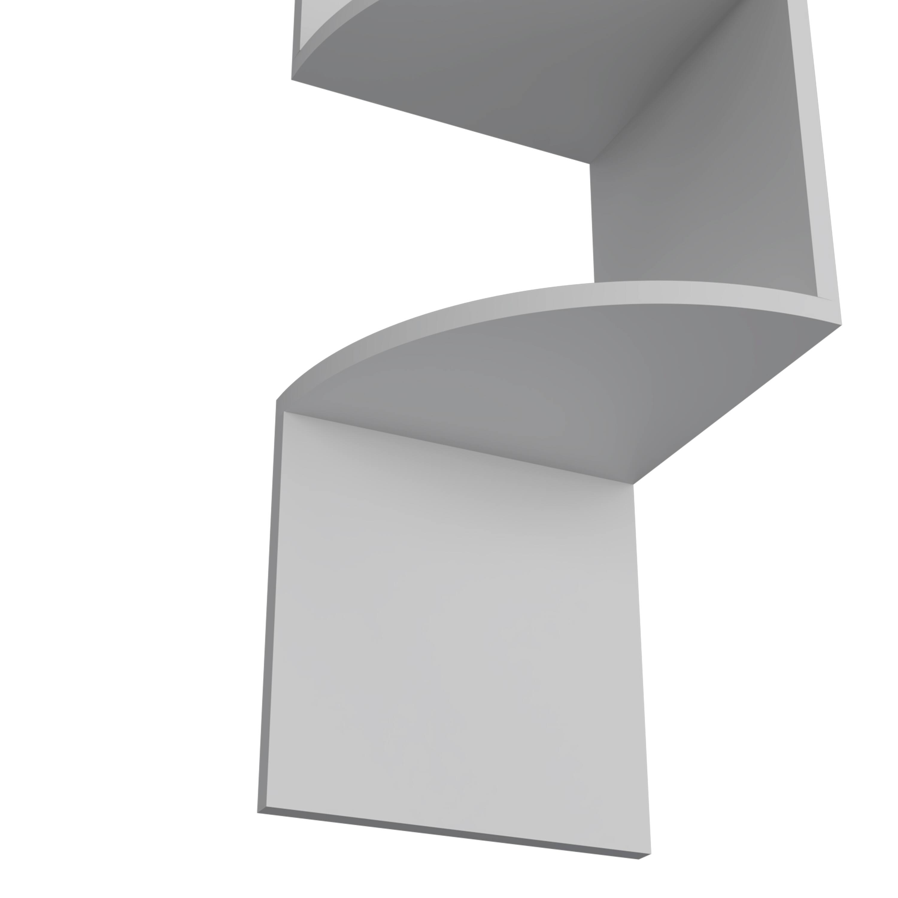 Alt View 3. TuHome - Rosset Corner Shelf, Modern Full-Wall Design With Multiple Shelving - White.