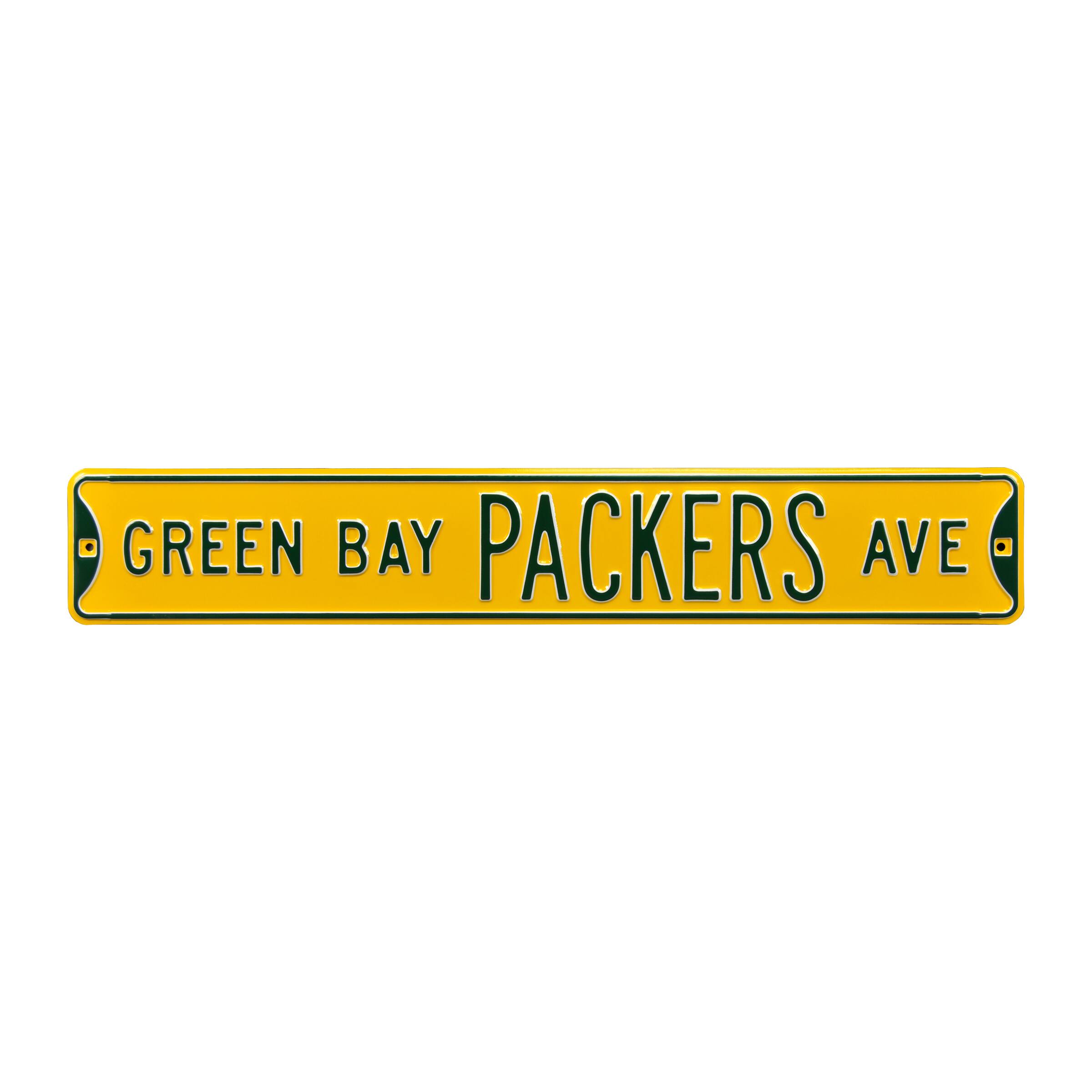 Gold Green Bay Packers 6" x 36" Steel Street Sign