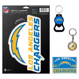 WinCraft - Los Angeles Chargers 4-Pack Key Rings and Magnets Set - Multicolor
