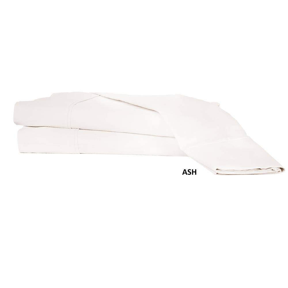 Front. Castle Hill London - Castle Hill London 310 Thread Count Cotton Sateen Sheet Set Deep Pocket - King, Ash - Ash.