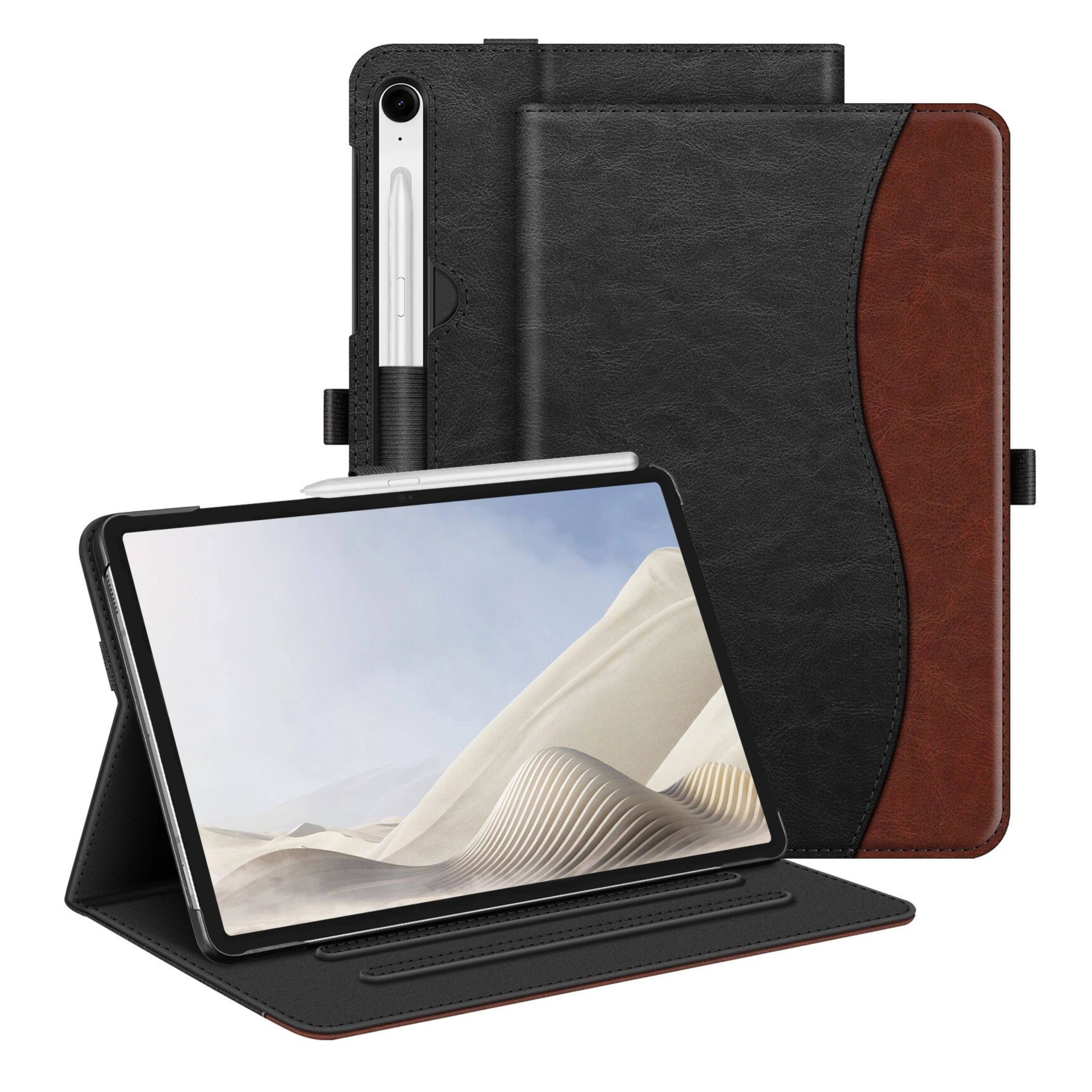 Front. Kitcheniva - Multi-Angle Viewing Stand Case For Samsung Galaxy Tab S10 Lite/ Tab S10 FE Dual Color - Black Brown.