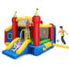 Front. Gymax - Gymax Inflatable Bounce House Kids Slide Jumping Castle with Ball Pit and Dart Board.
