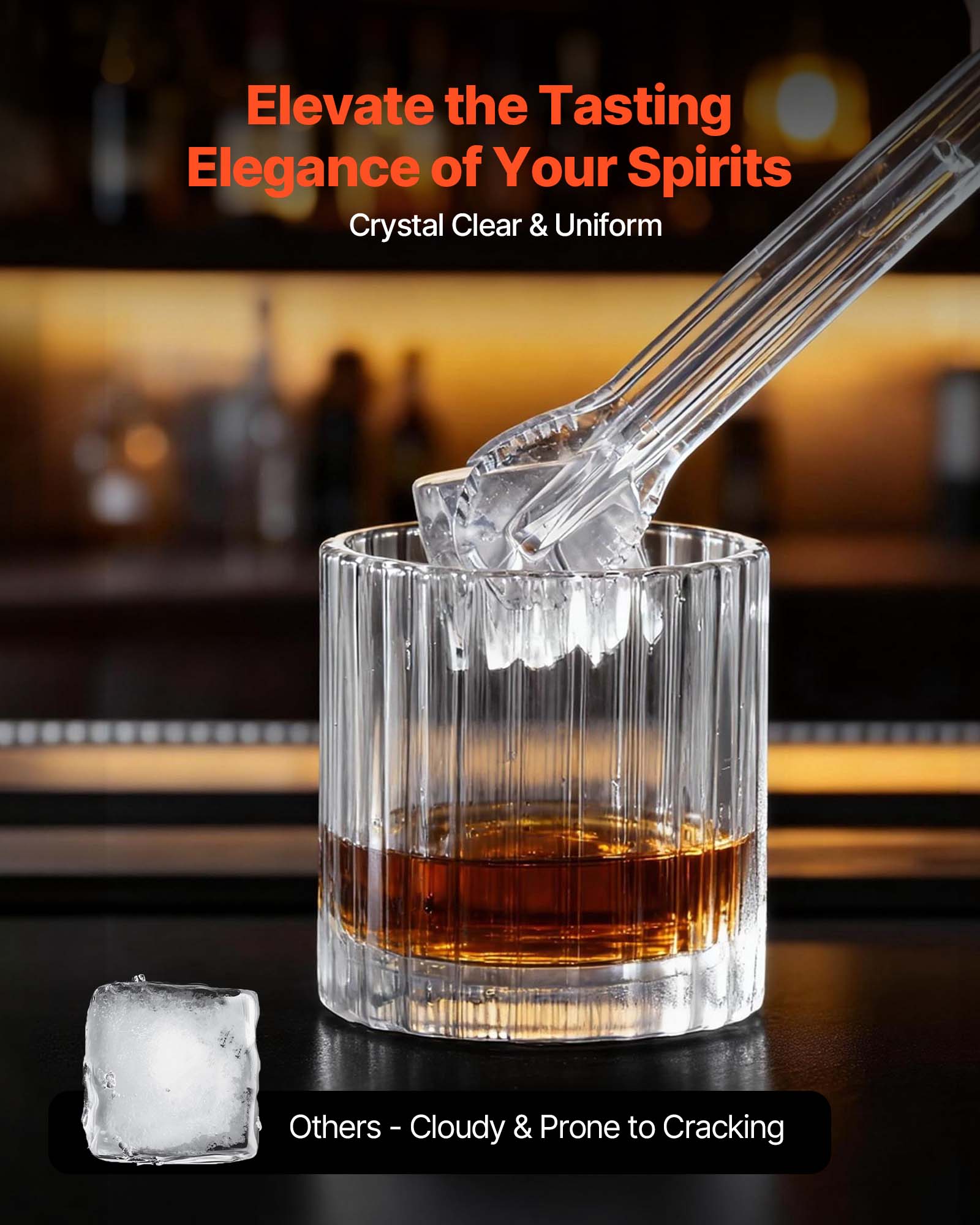 Elevate the Tasting Elegance of Your Spirits  
Crystal Clear & Uniform  

Others - Cloudy & Prone to Cracking