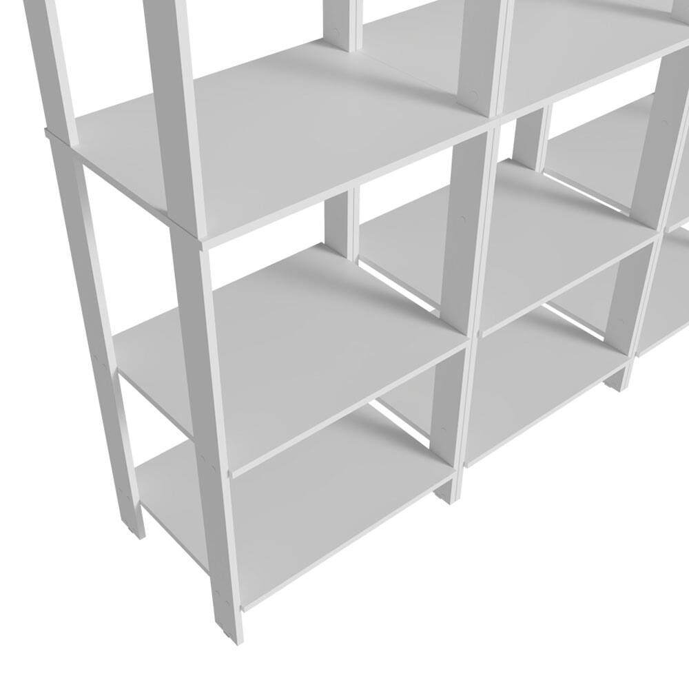 Alt View 5. Madesa - Madesa Wardrobe Clothes Storage Rack with 15 Open Shelves 70"L - White - White.