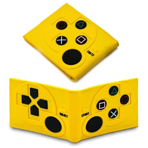 Vulpecula Spade - Game Controller Wallets For Kids, Man, Teen Bifold Wallet Multiple Card Slots and Coin Pocket Gamepad Silicone And PU - Yellow