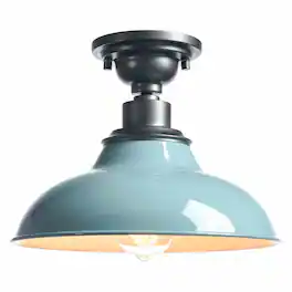 MOOSE - Farmhouse Ceiling Light Light-Blue Semi Flush Mount Lighting - Pale Turquoise