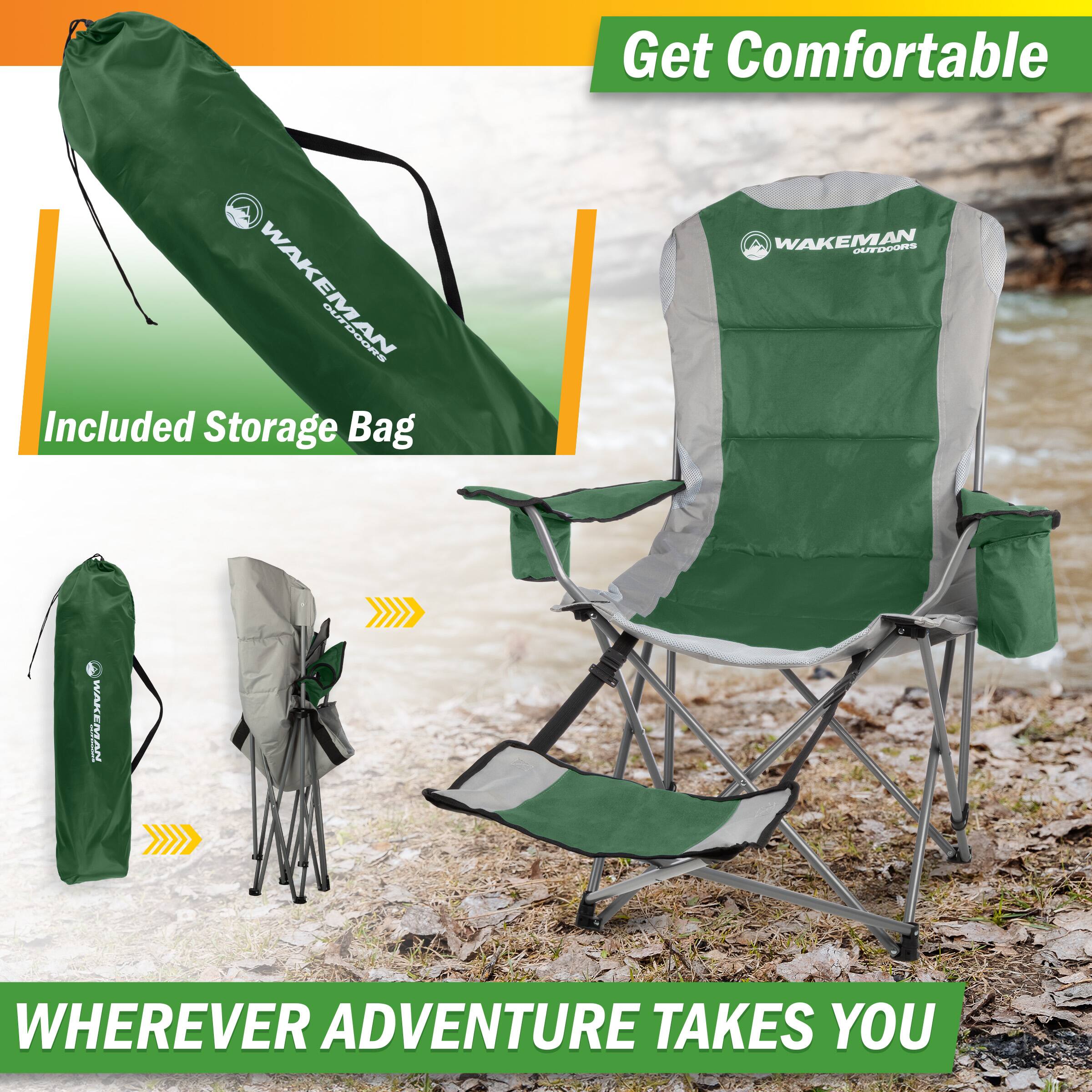 Get Comfortable  
WAKEMAN OUTDOORS  
Included Storage Bag  
WHEREVER ADVENTURE TAKES YOU