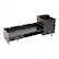 Front. Stock Preferred - Desktop Monitor Stand with Drawer & Side Organizer - Black.