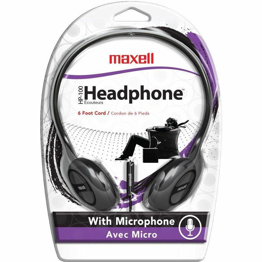 maxell HP-100 Headphone  
6 Foot Cord / Cordon de 6 Pieds  
With Microphone / Avec Micro