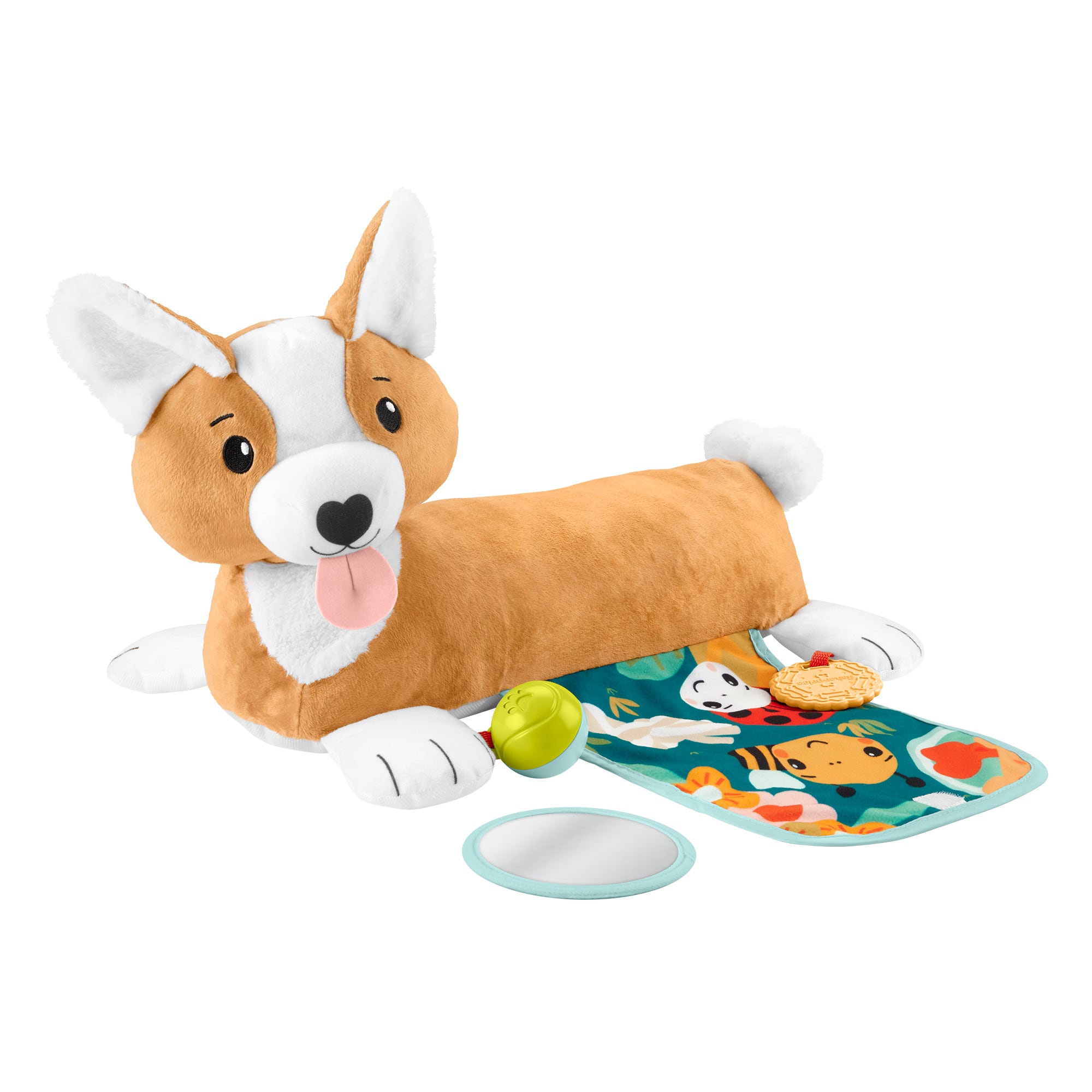 Front. Fisher-Price - 3-in-1 Puppy Tummy Wedge - Brown/White.