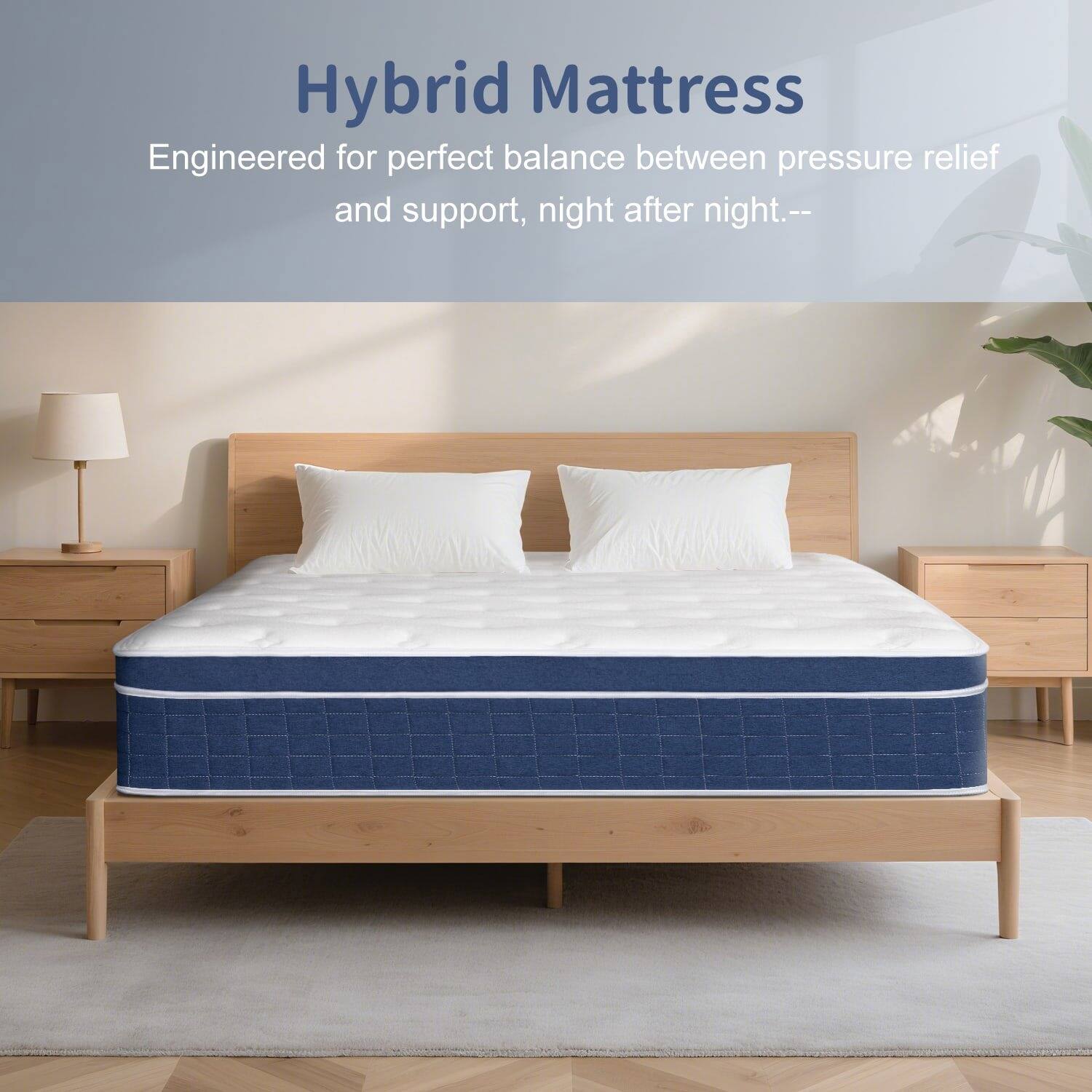 Hybrid Mattress

Engineered for perfect balance between pressure relief and support, night after night.