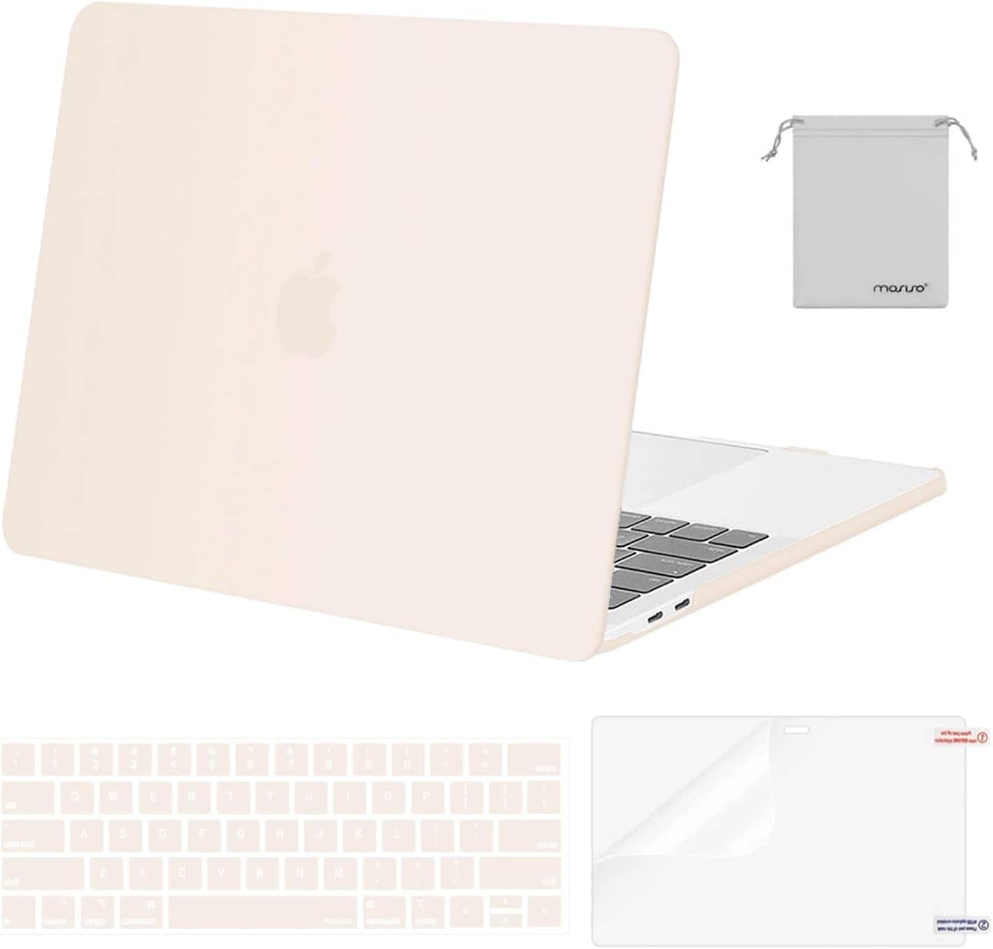 "mosiso - MacBook Pro 13"" hard shell case with keyboard skins, screen protector and storage bag - Beige" price history on PriceWatchPro