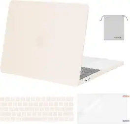 mosiso - 4IN1 Hard Shell Kit for MacBook Pro 13 inch Case M2 A2338 M1 A2251 A2289 A2159 A1989 A1708 A1706 2026-2016 - Beige