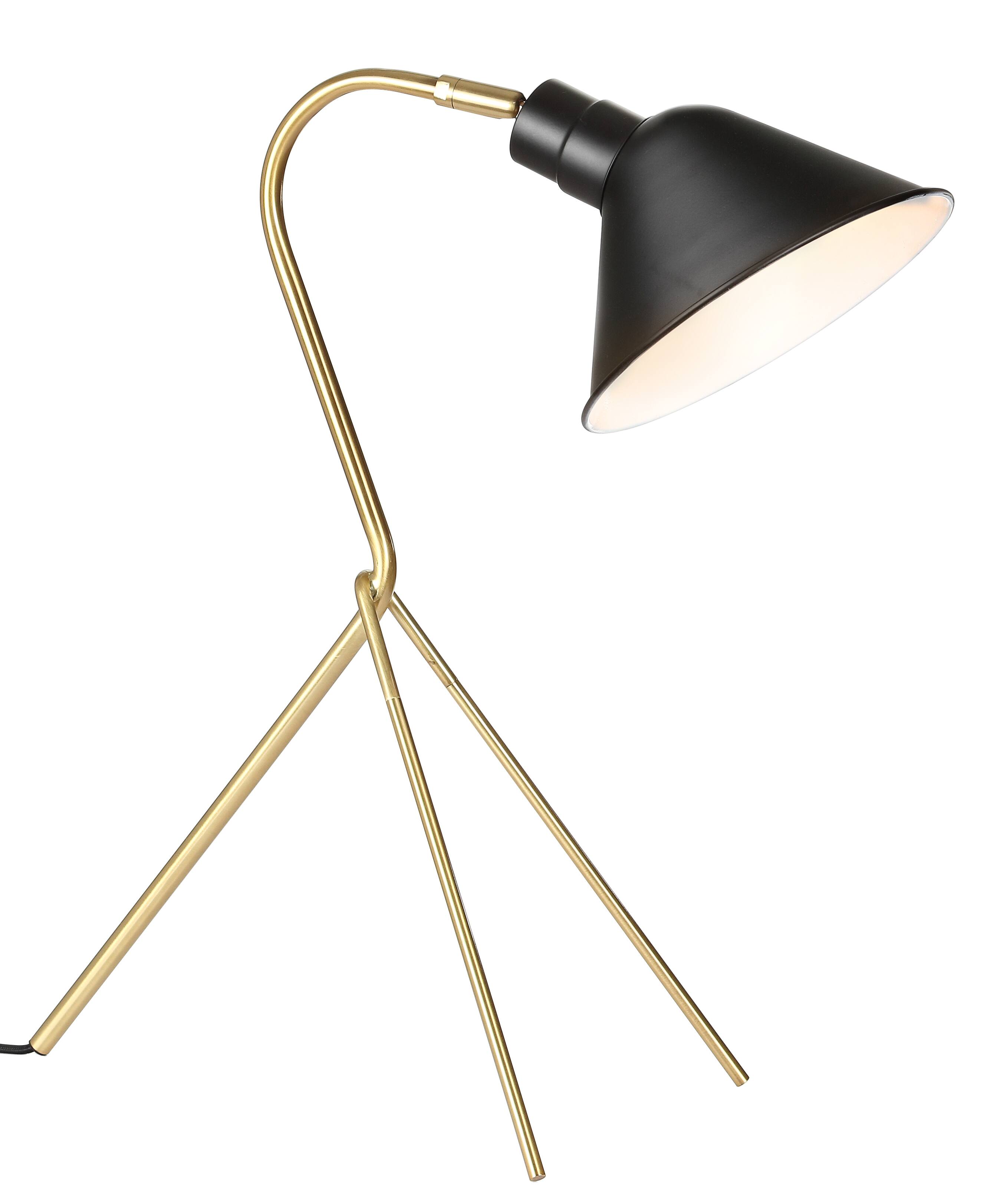 Jonathan Y - Mae 20.25" Brass LED Task Lamp, /Black - Brass Gold