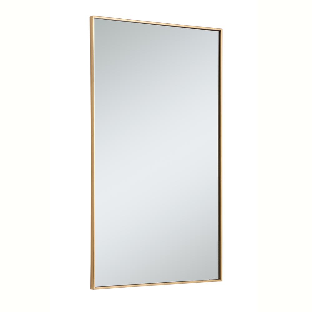 Alt View 4. Elegant Decor - Metal frame rectangle mirror 30 inch in Brass - Brass.