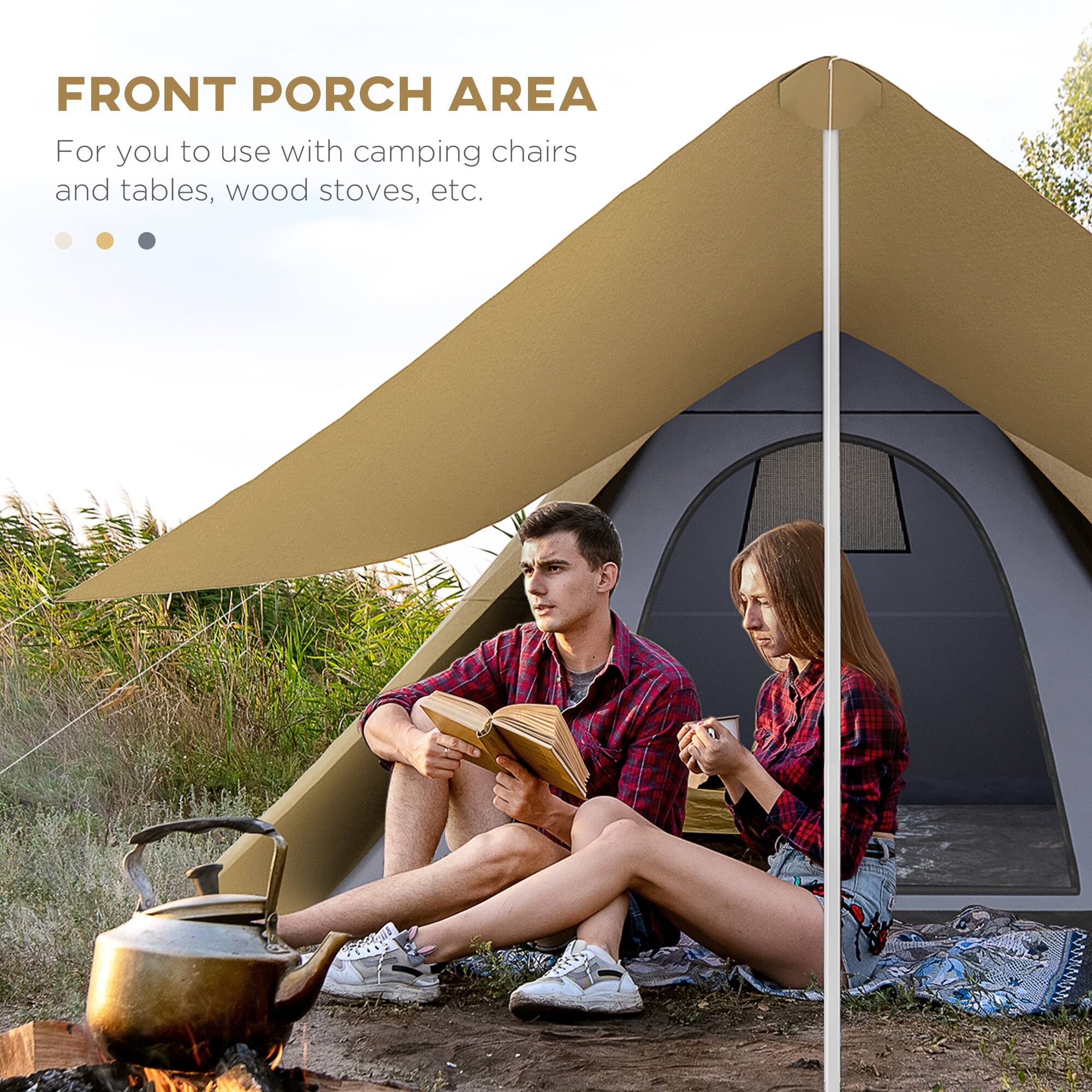 FRONT PORCH AREA

For you to use with camping chairs and tables, wood stoves, etc.