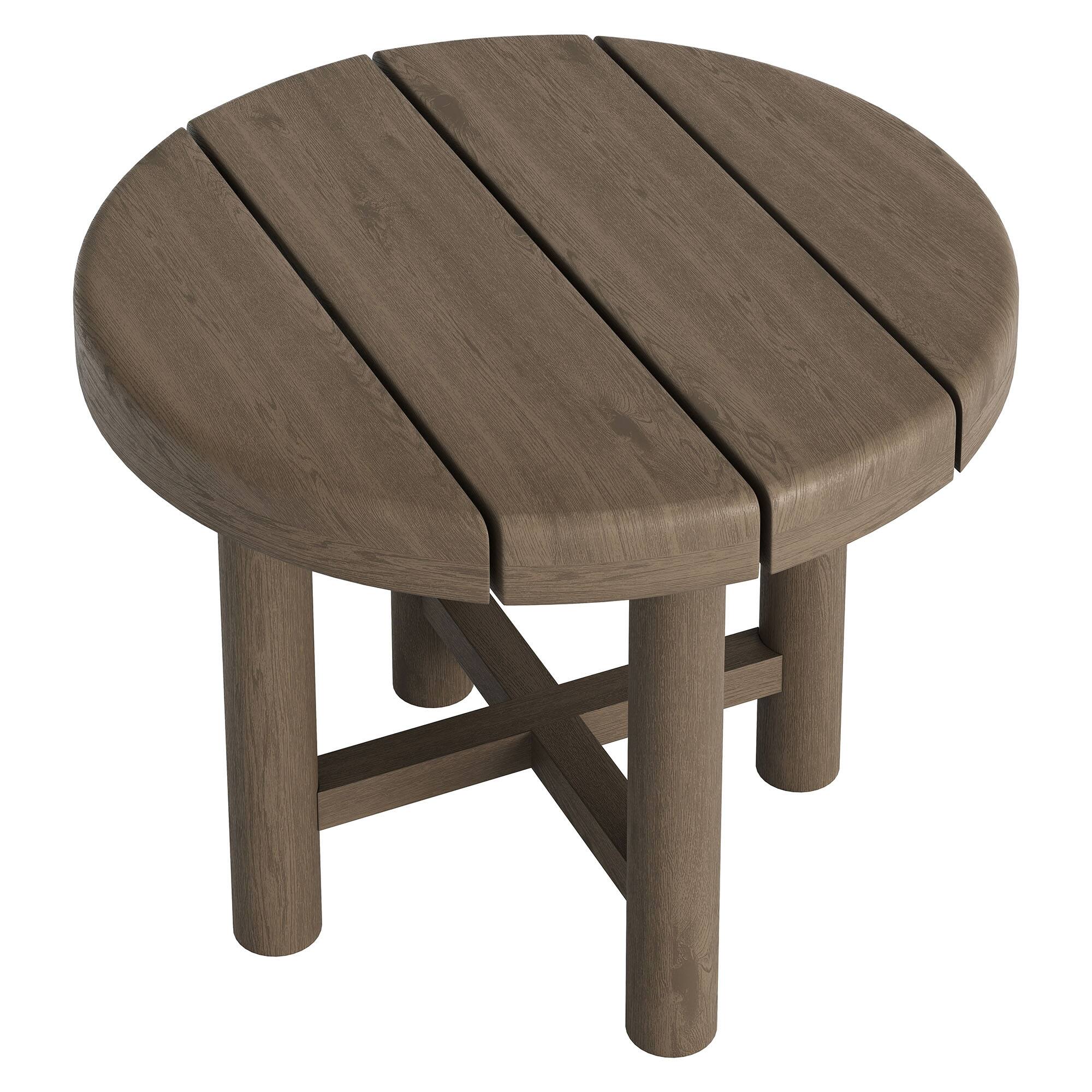 Alt View 1. Modway - Eleni 20-Inch Round Outdoor Teak Wood Side Table by Modway - Weathered Gray Teak.