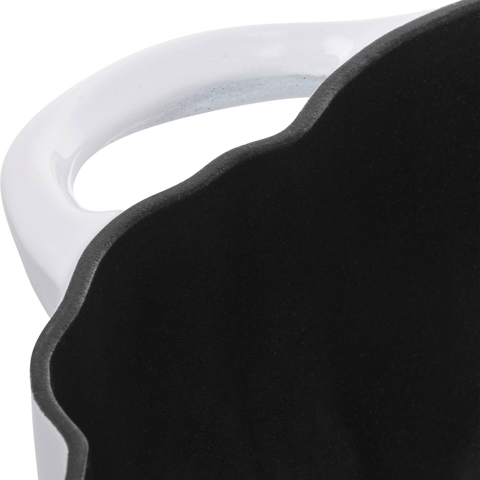 Alt View 1. Staub - STAUB Cast Iron 3.5-qt Pumpkin Cocotte with Stainless Steel Knob - White - White.