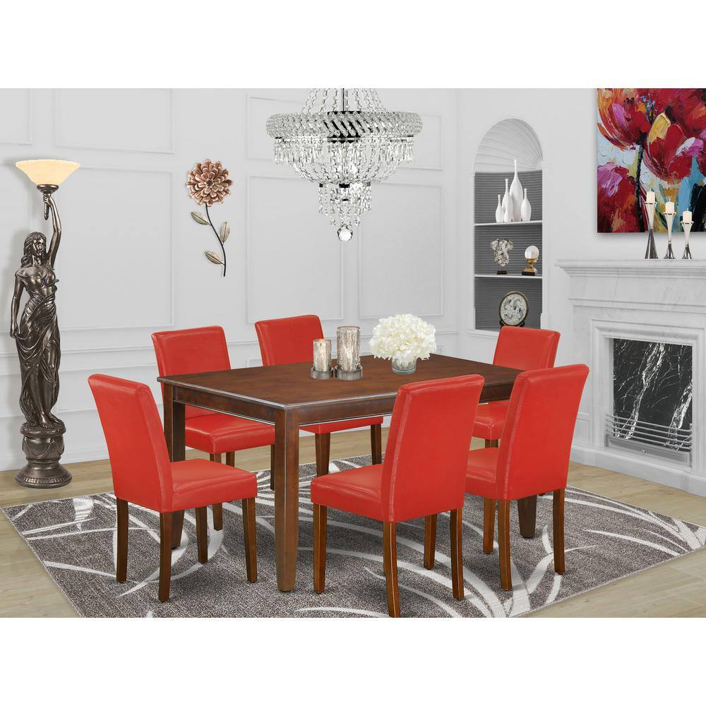 Back. East West Furniture - Dining Room Set Mahogany - Brown.