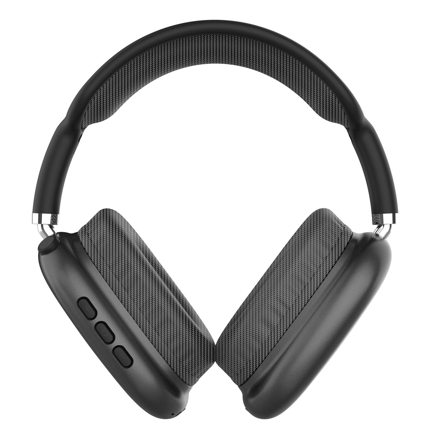 Angle. iQ Sound - Bluetooth Over-Ear High-Performance Headphones IQ-170BT, Mic, FM Radio, 3.5mm Aux, 6-Hour Play Time - Black.