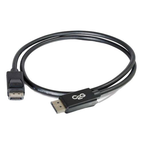 Front. C2G - 54405 35 Feet 8K DisplayPort Cable with Latches - Black - DisplayPort 4K to 8K Cable for Notebook, Monitor, Audio / Vide - Black.