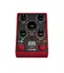 The image features a red pedal board with various controls and settings. The controls include a delay, reverb, and chorus, as well as a tuner, tap, and bass and treble adjustments. The pedal board also has a line in and out, and a preset section. The device is designed to enhance the sound of a guitar or other instruments, providing a range of effects and adjustments to suit different playing styles and preferences.