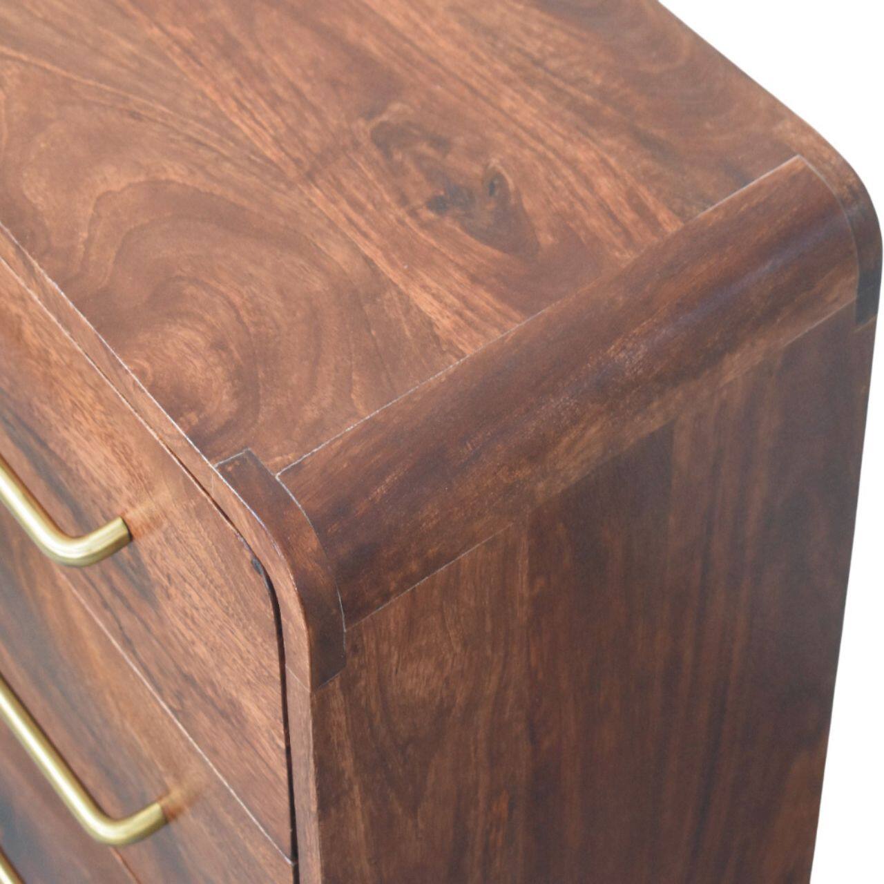 Back. Artisan Furniture - Artisan Furniture Solid Wood 3-Drawer Rounded Chest, Brown - Brown.