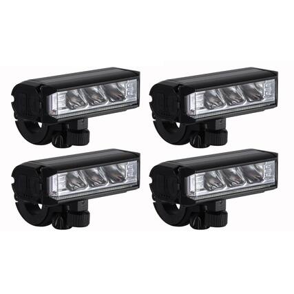 Front. Home Collection - Rechargeable Bicycle LED Front Light - 4pcs - Black.