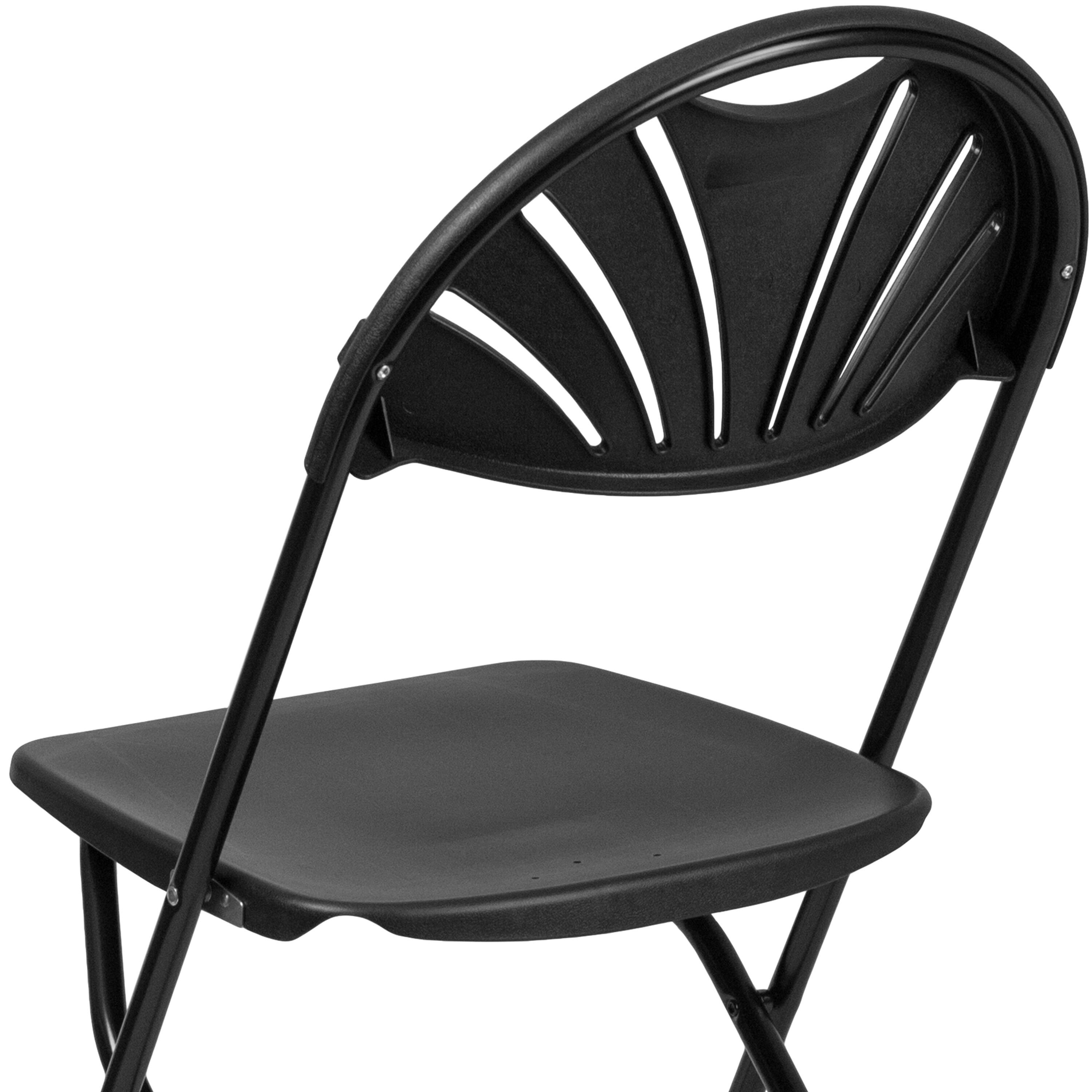 Alt View 10. Emma + Oliver - 8 Pack Wedding/Event Stackable Fan Back Plastic Folding Chair - Black.
