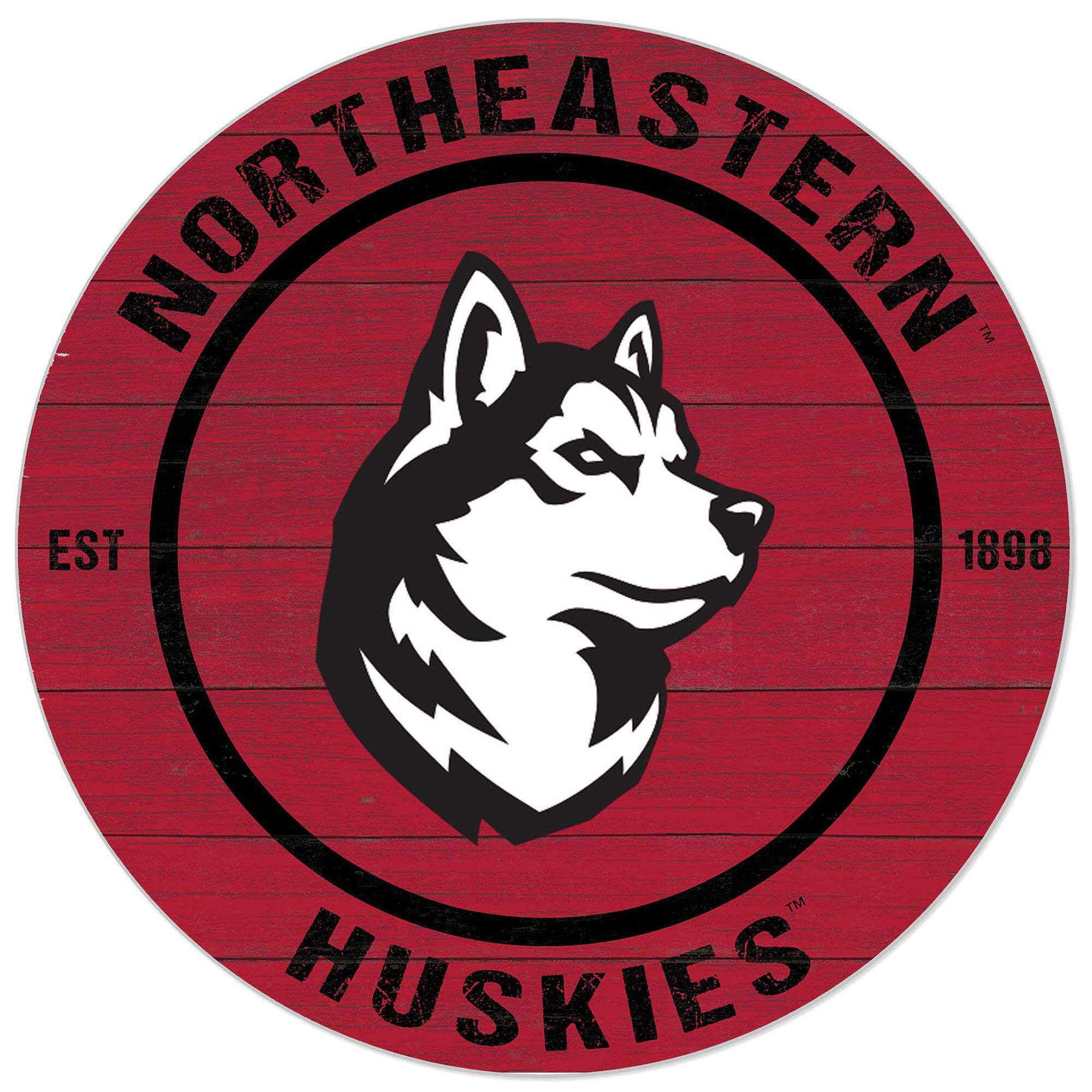Red Northeastern Huskies 20'' x 20'' Indoor/Outdoor Circle Sign