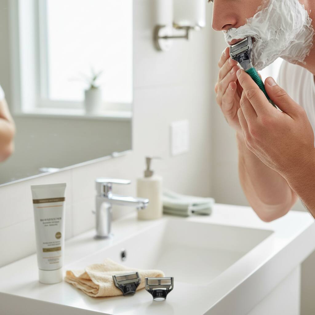 Angle. Dazzed Corner - Original Shaving Kit for Men – Razor Handle - Green.